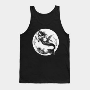 Gothic Mermaid Queen Skeleton Spooky Horror Halloween Witchy Punk Tank Top